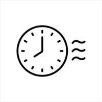 icon of a clock with airflow lines beside it, symbolizing timed ventilation vector