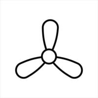 icon of a fan with three blades, symbolizing air circulation. vector