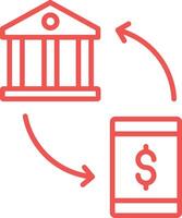 Mobile Banking Outline Icon vector