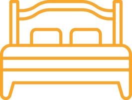 Double Bed Outline Icon vector