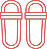 Slippers Outline Icon vector
