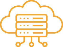 Cloud Server Outline Icon vector
