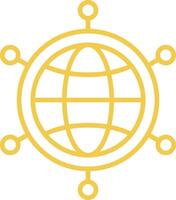 Global Network Outline Icon vector