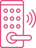 Smart Lock Outline Icon vector