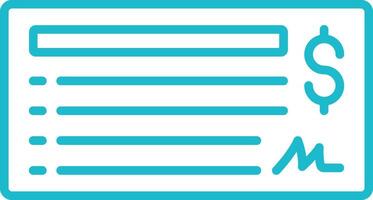 Outline Cheque Icon vector