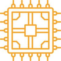 Chip Outline Icon vector