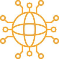 Outline Global Network Icon vector