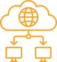 Global Network Icon Outline vector