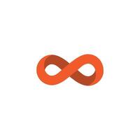 Infinity bright abstract logotype. Universal 3D eight ring symbol design, no limits. vector