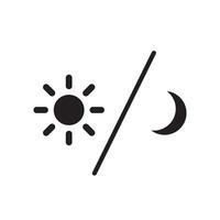 Sun and moon icon isolated on white background. Day and night line icon. vector