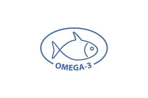omega 3 black outline badge icon label isolated vector