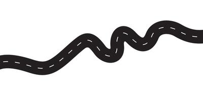 Curve asphalt road path. Highway winding route track. vector