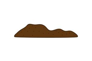 Pile of ground. Nature element illustration. Heap of soil. Isolated on white. vector