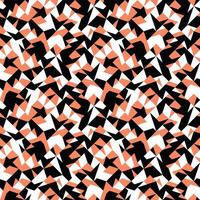 A black and white pattern with orange and white squares vector