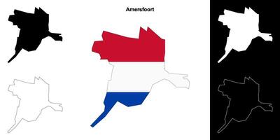 Amersfoort blank outline map set vector