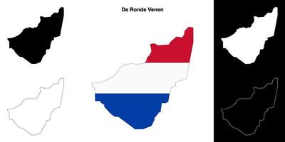 De Ronde Venen blank outline map set vector
