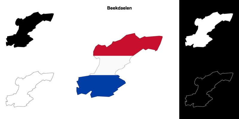 Beekdaelen blank outline map set