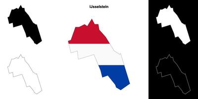 IJsselstein blank outline map set vector