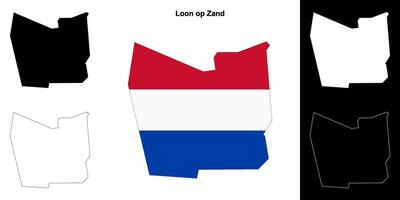 Loon op Zand blank outline map set vector