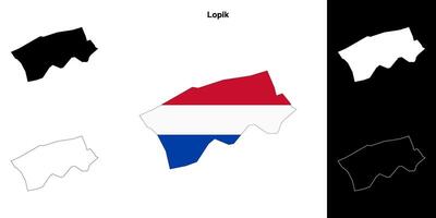 Lopik blank outline map set vector