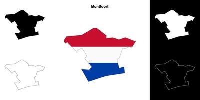 Montfoort blank outline map set vector