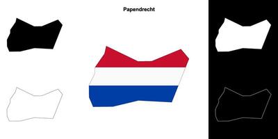 Papendrecht blank outline map set vector