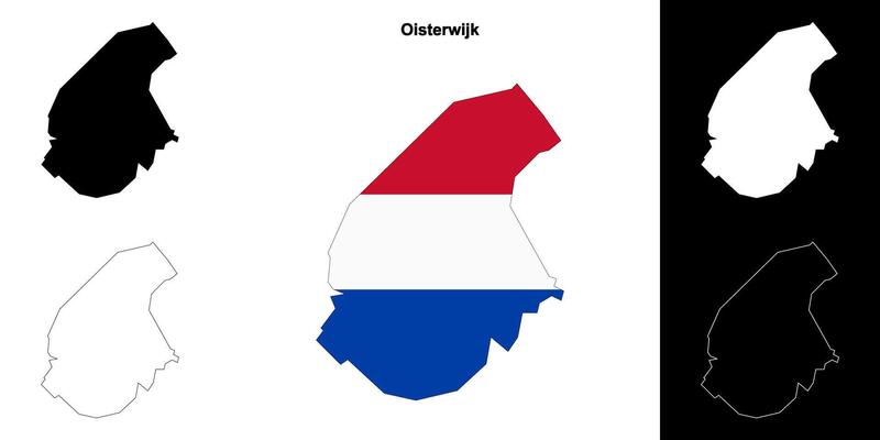 Oisterwijk blank outline map set