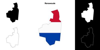 Renswoude blank outline map set vector