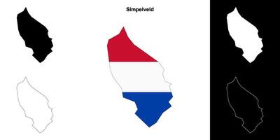 Simpelveld blank outline map set vector