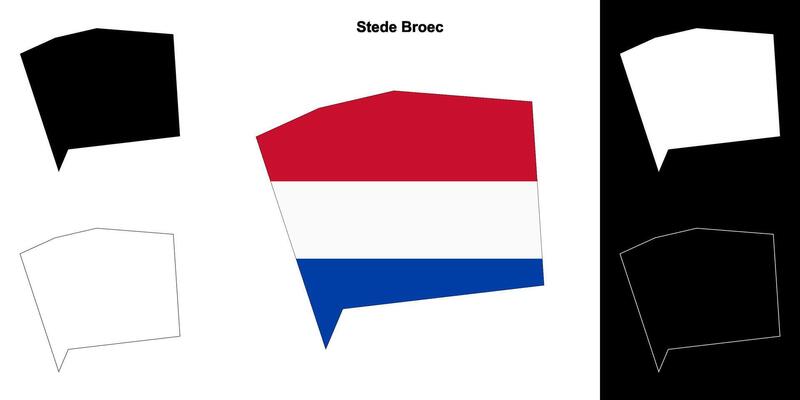 Stede Broec blank outline map set
