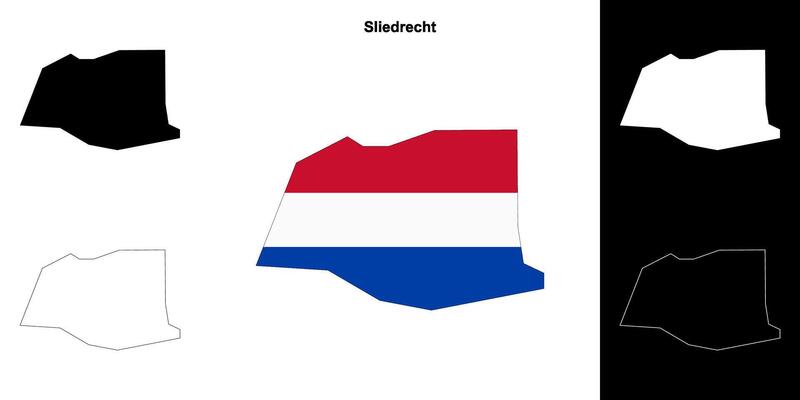 Sliedrecht blank outline map set