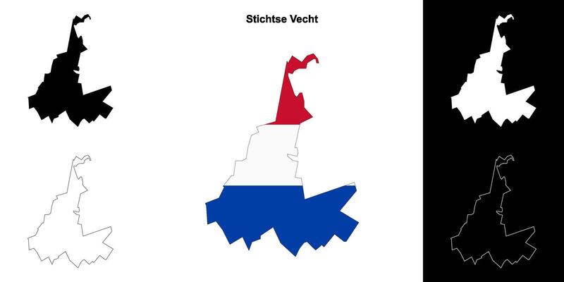 Stichtse Vecht blank outline map set