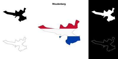 Woudenberg blank outline map set vector
