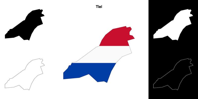 Tiel blank outline map set