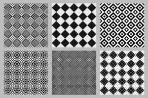 Seamless abstract geometrical diagonal square pattern background set vector