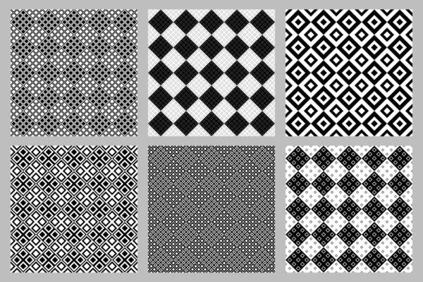 Seamless abstract geometrical diagonal square pattern background set