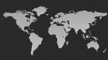 Halftone world map background - dot pattern design vector