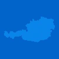 Blue halftone dot outline map background of Austria vector