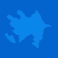 Blue halftone dot outline map background of Azerbaijan vector