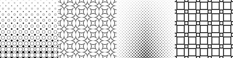 Monochrome geometrical pattern collection with geometrical shapes vector
