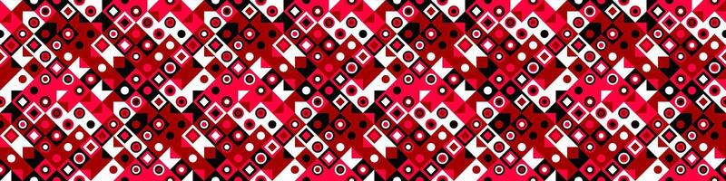 Seamless horizontal abstract geometric pattern background design - repetitive wide repeating graphic from geometrical shapes vector
