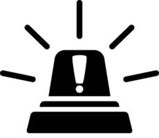 Black Flat Emergency Alert Icon vector