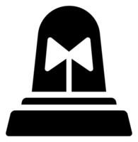 Flat Black Emergency Siren Icon vector
