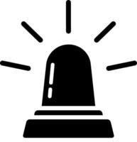 Emergency Flat Siren Icon Monochrome vector