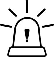 Siren Line Icon With Light Signal vector