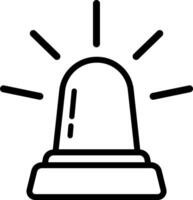 Line Art Siren With Warning Flash vector