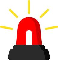Flat Red Siren Icon For Alerts vector