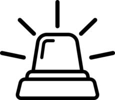 Flat Emergency Icon With Warning Siren vector