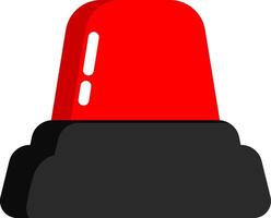 Flat Red Siren Icon For Emergency Use vector