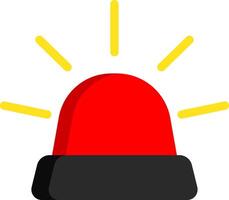 Flat Red Siren Icon Warning Alert Design vector
